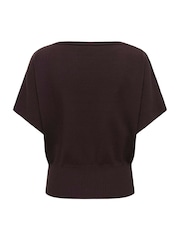 ONLY Brown 2/4 Sleeve Boatneck Knitted Top - Image 4 of 5