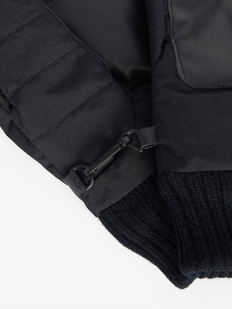 Barbour® Black Banff Quilted Gloves - Image 2 of 3 Barbour® Black Banff Quilted Gloves - Image 2 of 3