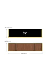 AVF Prometheus TV Stand with Gold Metal Legs and Black Glass Top - Larawan 5 ng 5