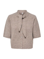 ONLY Short Sleeve Scarf Detail Cardigan - Obraz 1 z 3