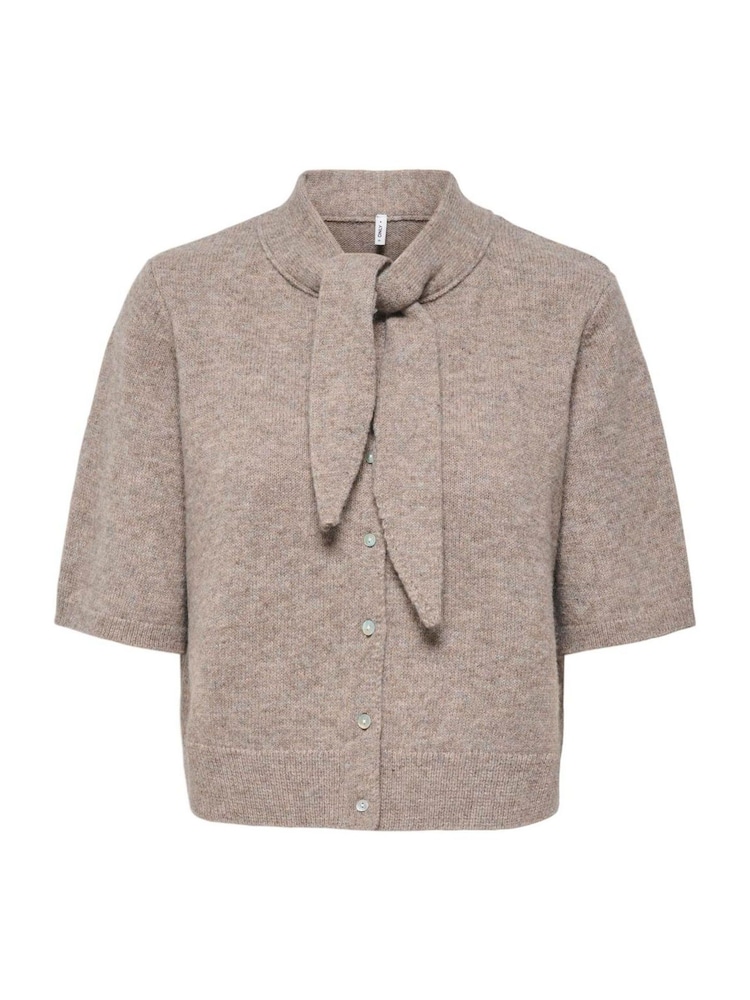 ONLY Short Sleeve Scarf Detail Cardigan - Obraz 1 z 3