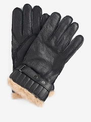Barbour® Black Leather Utility Gloves - Image 1 of 4