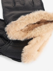 Barbour® Black Leather Utility Gloves - Image 3 of 4