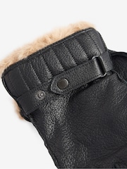 Barbour® Black Leather Utility Gloves - Image 4 of 4