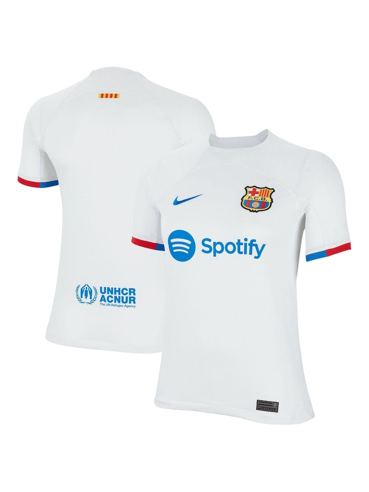Nike White/Blue Jr. FC Barcelona 23/24 Football Shirt - Image 1 of 3