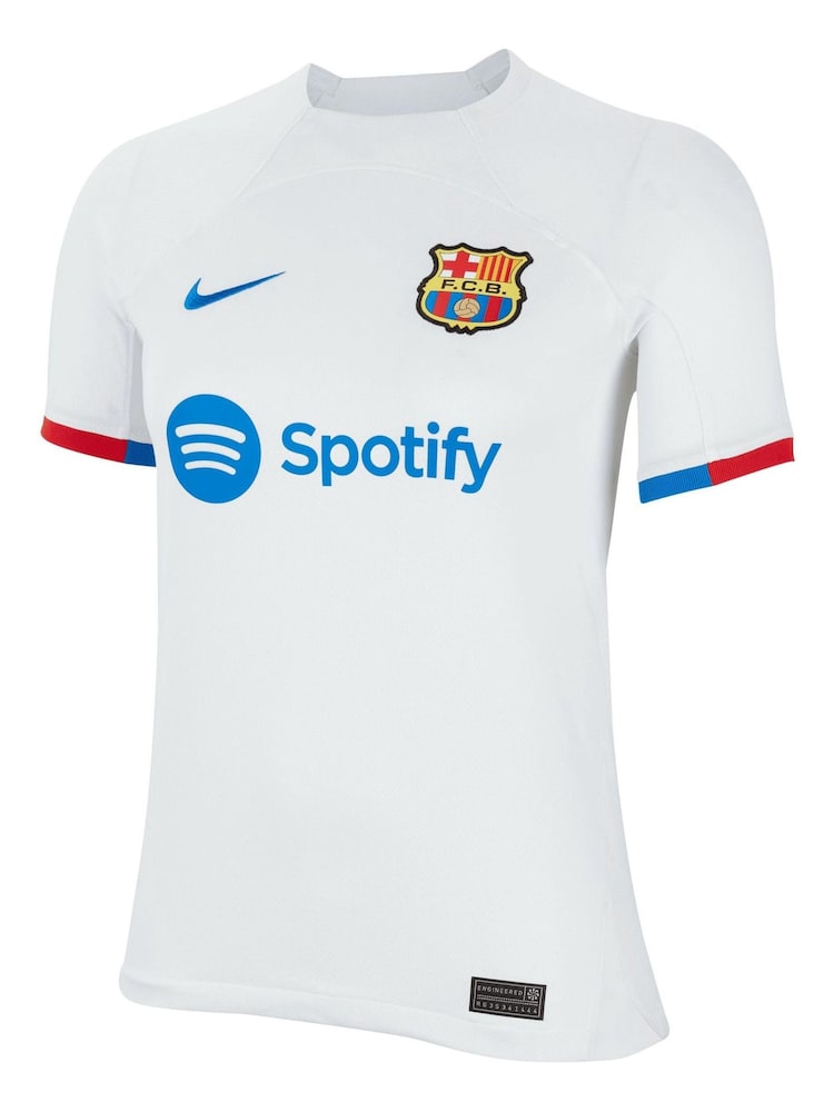 Nike White/Blue Jr. FC Barcelona 23/24 Football Shirt - Image 2 of 3
