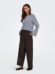 ONLY Blue Long Sleeve Stripe T-Shirt - Image 3 of 7