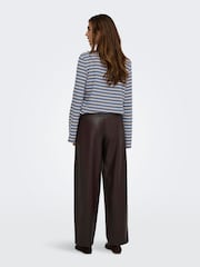 ONLY Blue Long Sleeve Stripe T-Shirt - Image 4 of 7