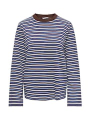 ONLY Blue Long Sleeve Stripe T-Shirt - Image 5 of 7