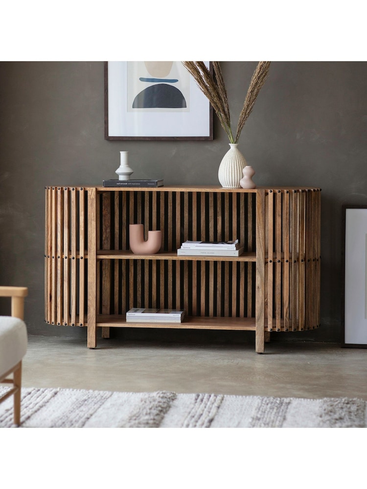 Gallery Home Natural Vernal Slatted Console Table - Image 1 of 3