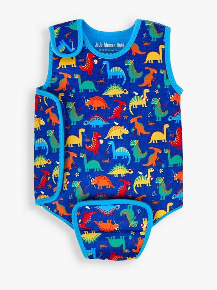 Dinosaurio azul - JoJo Maman Bébé Estampado Traje de neopreno para bebés - Imagen 2 de 4