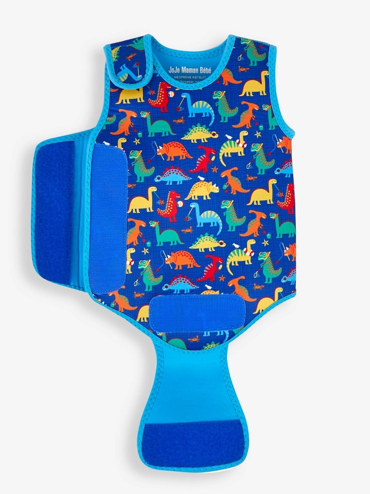 JoJo Maman Bébé Blue Dino Print Baby Wetsuit - Image 5 of 5