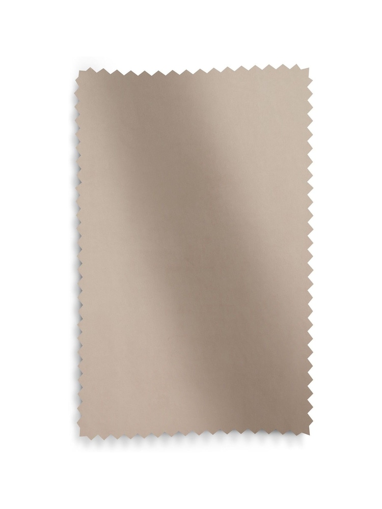 Natural Oatmeal Matte Velvet Blackout/Thermal Eyelet Curtains - Image 9 of 9