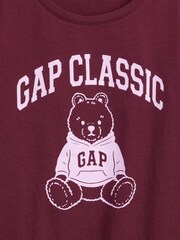 Gap Burgundy Bear Graphic Short Sleeve T-Shirt (4-13yrs) - Image 3 of 3