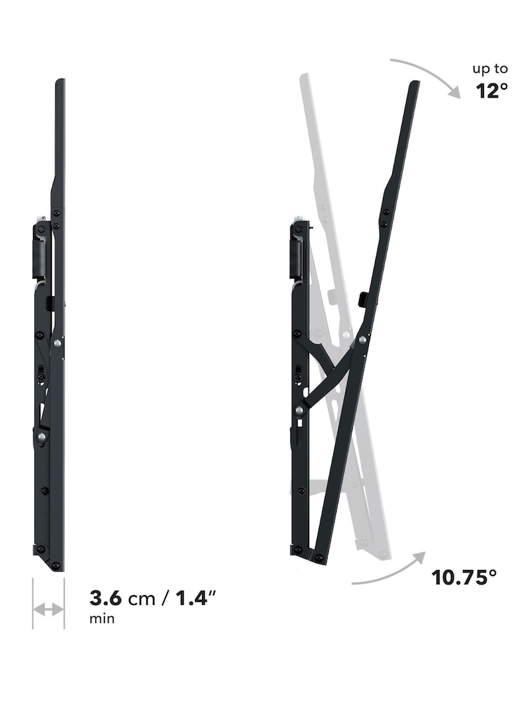 AVF Black Silver Advanced Tilt 60cm Wide TV Wall Mount - Image 2 of 7 AVF Black Silver Advanced Tilt 60cm Wide TV Wall Mount - Image 2 of 7