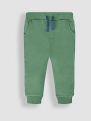 JoJo Maman Bébé Khaki Green & Blue 100% Cotton Joggers 2 Pack - Image 3 of 5