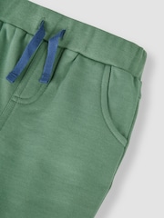JoJo Maman Bébé Khaki Green & Blue 100% Cotton Joggers 2 Pack - Image 5 of 5