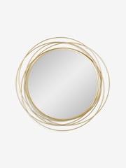 Gold Contemporary Wire 91x91cm Wall Mirror - Image 2 of 4
