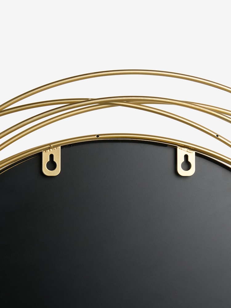 Gold Contemporary Wire 91x91cm Wall Mirror - Image 4 of 4