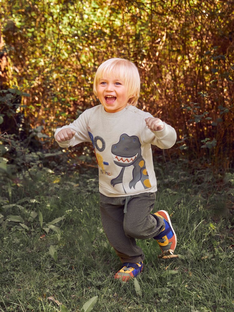 JoJo Maman Bébé Natural T-Rex Appliqué Sweatshirt - Image 2 of 5