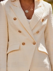 Sosandar Cream Boucle Military Blazer - Image 5 of 5