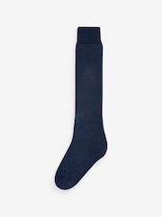 Barbour® Navy Long Wellington Wool Blend Knee Socks - Image 1 of 2