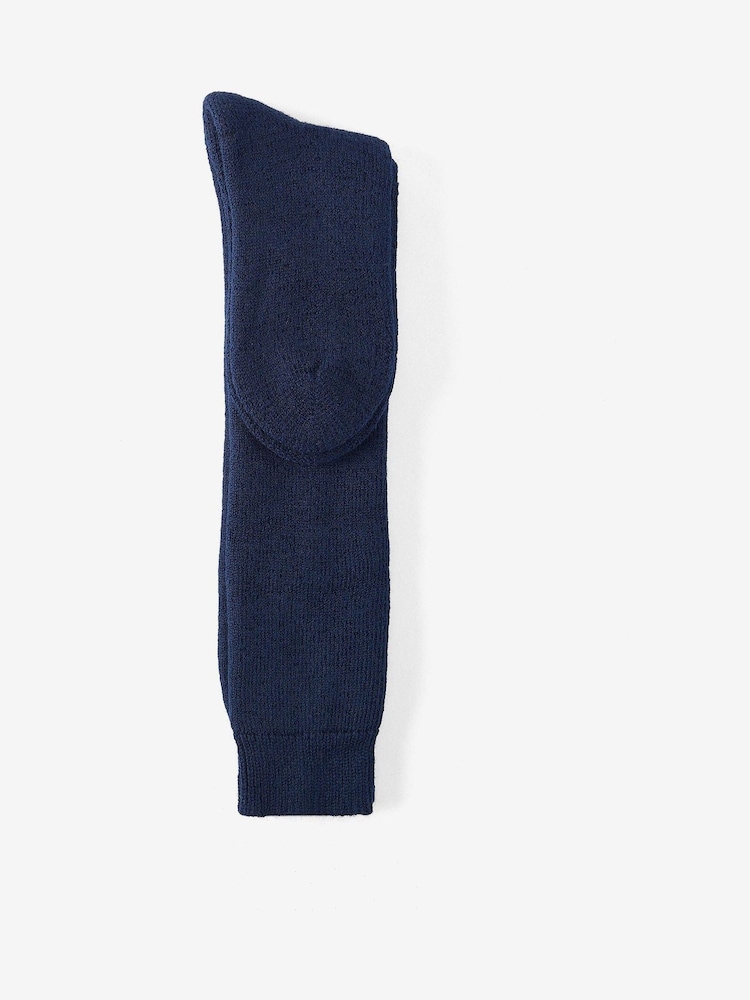 Barbour® Navy Long Wellington Wool Blend Knee Socks - Image 2 of 2