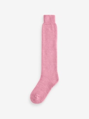 Barbour® Pink Long Wellington Wool Blend Knee Socks - Image 3 of 3