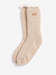 Barbour® Beige Cable Knit Lounge Socks - Image 1 of 4