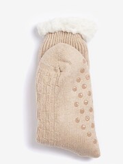 Barbour® Beige Cable Knit Lounge Socks - Image 2 of 4