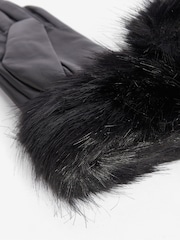 Barbour® Black Trimmed Leather Gloves - Image 2 of 3