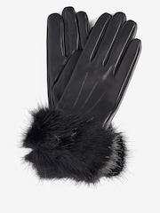 Barbour® Black Trimmed Leather Gloves - Image 3 of 3