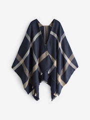 Barbour® Navy Blair Windowpane Cape Serape Scarf - Image 2 of 4