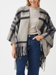 Radley Fluffy Check Black Poncho - Image 1 of 4