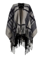 Radley Fluffy Check Black Poncho - Image 4 of 4