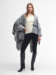 Barbour® Grey Blair Windowpane Cape Serape Scarf - Image 1 of 5