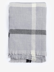 Barbour® Grey Blair Windowpane Cape Serape Scarf - Image 5 of 5