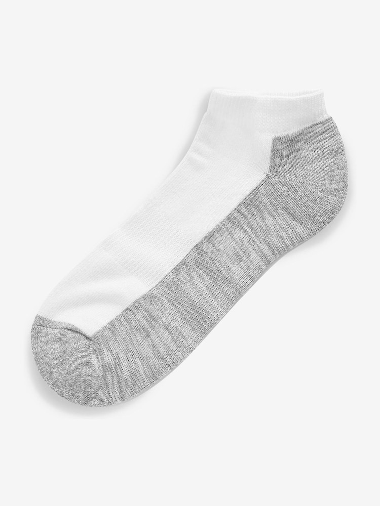 White/Grey 5 Pack Cushioned Trainers Socks - Image 2 of 2