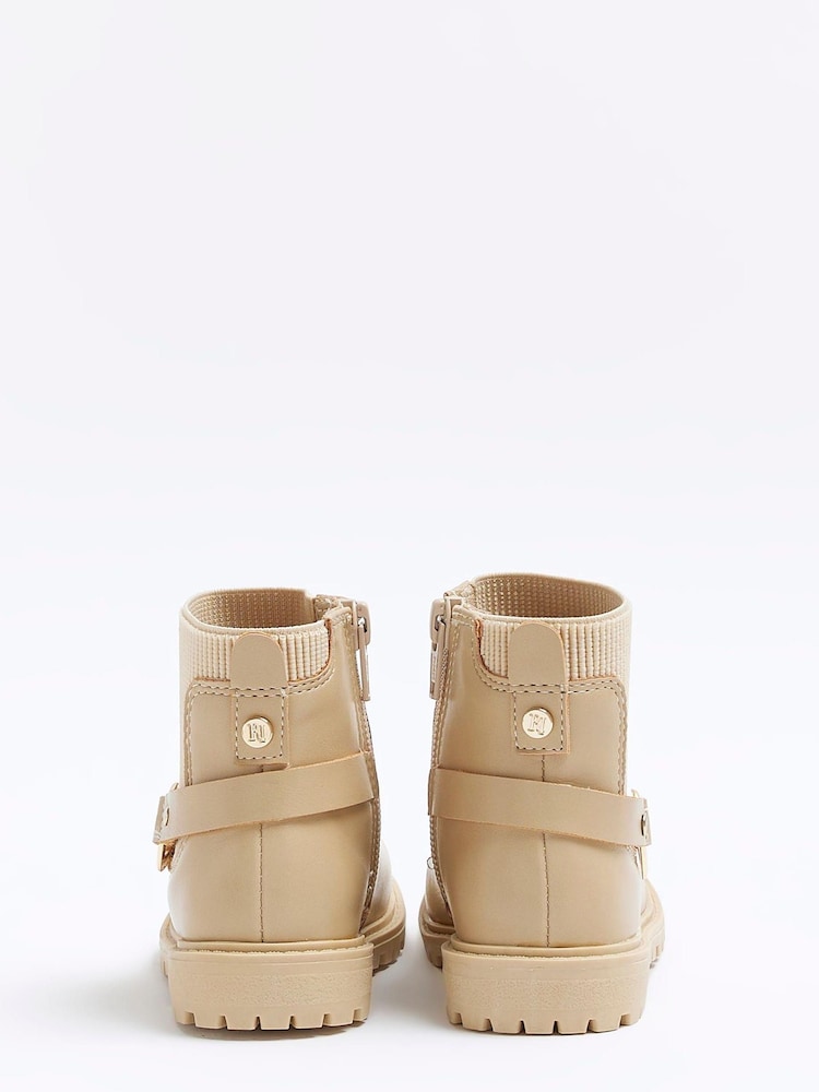 River Island Brown Girls Heart Strap Chelsea Boots - Image 2 of 4