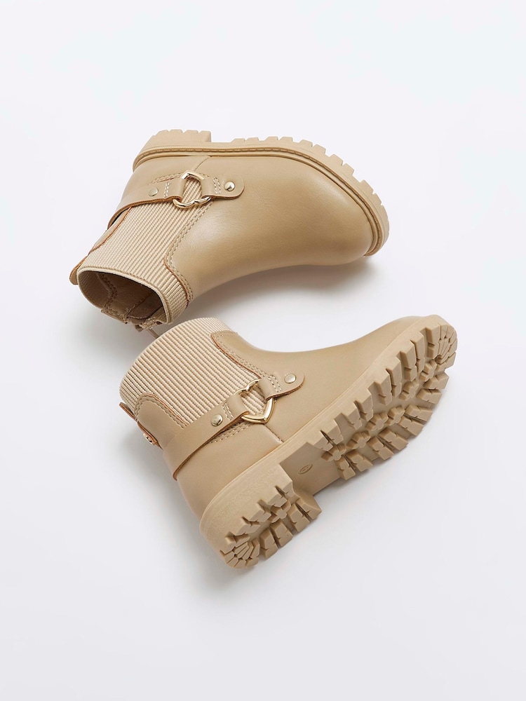 River Island Brown Girls Heart Strap Chelsea Boots - Image 4 of 4