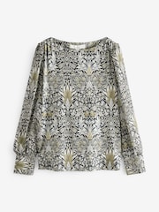 Morris & Co Snakeshead Long Sleeve Crew Neck Cuff Blouse - Image 5 of 6