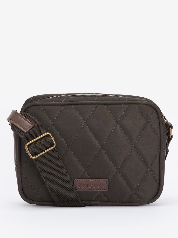 Barbour® Olive Green Quilted Cross-Body Camera Bag - Image 2 of 7