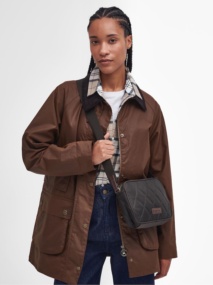 Barbour® Olive Green Quilted Cross-Body Camera Bag - Image 7 of 7