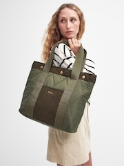Barbour® Green Healy Quilted Tote Bag - Image 7 of 7
