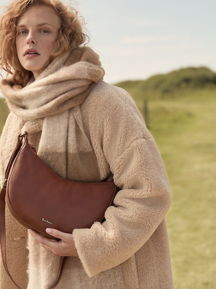 Barbour® Brown Laire Leather Sling Shoulder Bag - Image 1 of 9 Barbour® Brown Laire Leather Sling Shoulder Bag - Image 1 of 9