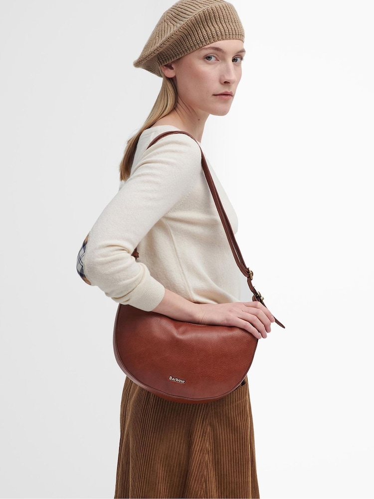 Barbour® Brown Laire Leather Sling Shoulder Bag - Image 2 of 9 Barbour® Brown Laire Leather Sling Shoulder Bag - Image 2 of 9