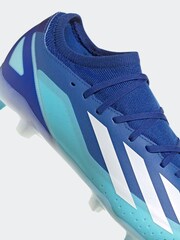 adidas Blue/White X Crazyfast.3 Firm Ground Football Boots - Image 11 of 12