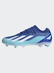 adidas Blue/White X Crazyfast.3 Firm Ground Football Boots - Image 3 of 12