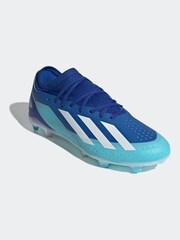 adidas Blue/White X Crazyfast.3 Firm Ground Football Boots - Image 4 of 12