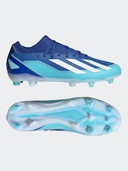 adidas Blue/White X Crazyfast.3 Firm Ground Football Boots - Image 7 of 12